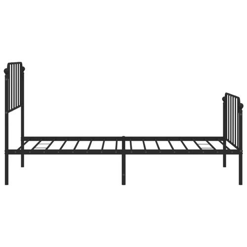 Sengeramme med sengegavl og fodgærde 100x190 cm metal sort