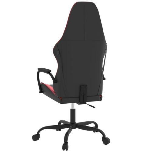 Gamingstol m. massagefunktion kunstlæder sort og rød