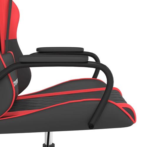 Gamingstol m. massagefunktion kunstlæder sort og rød