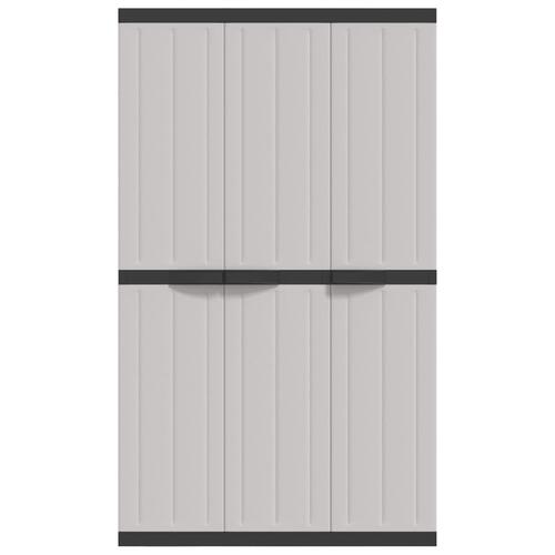 Haveskab 97x37x165 cm PP grå og sort