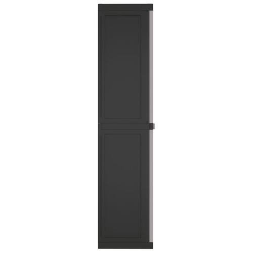 Haveskab 97x37x165 cm PP grå og sort