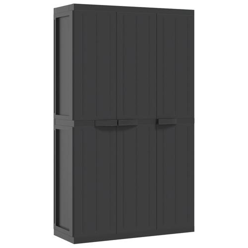 Haveskab 97x37x165 cm PP sort