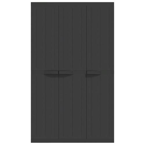 Haveskab 97x37x165 cm PP sort