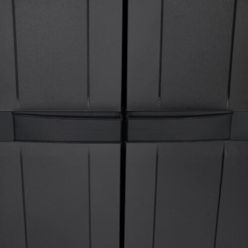 Haveskab 97x37x165 cm PP sort