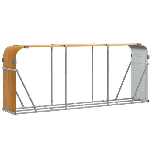 Brændestativ 234x45x100 cm galvaniseret stål lysebrun