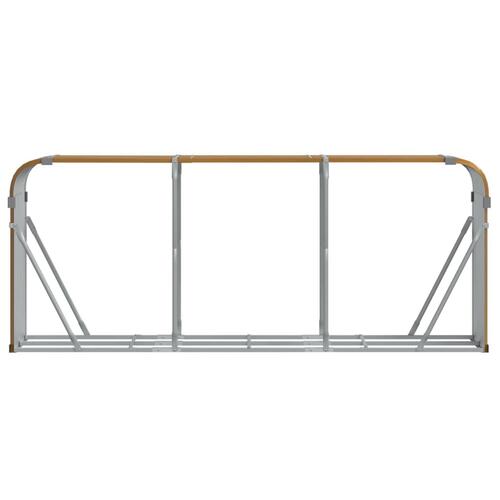 Brændestativ 234x45x100 cm galvaniseret stål lysebrun