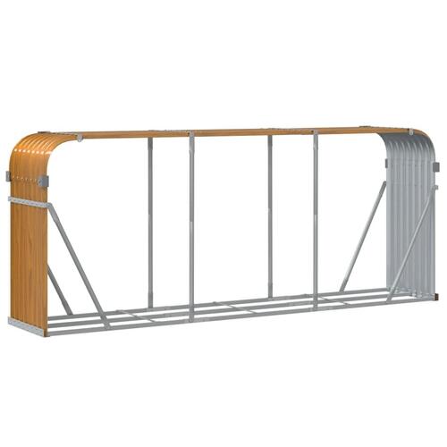 Brændestativ 234x45x100 cm galvaniseret stål lysebrun