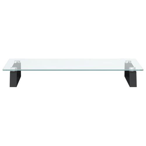 Skærmstander 60x35x8 cm hærdet glas og metal sort