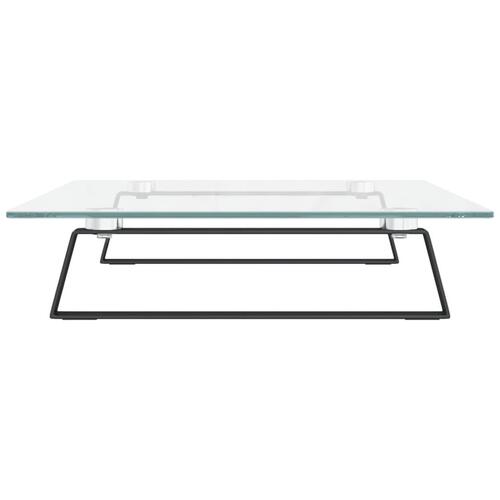 Skærmstander 60x35x8 cm hærdet glas og metal sort
