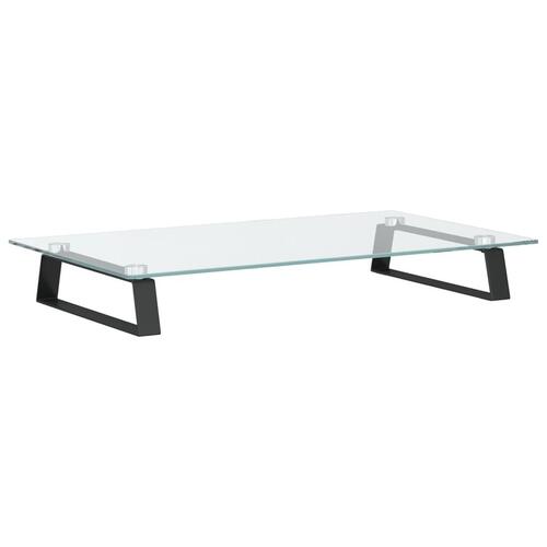 Skærmstander 60x35x8 cm hærdet glas og metal sort