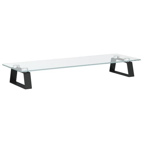 Skærmstander 60x20x8 cm hærdet glas og metal sort