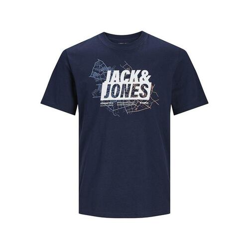 Kortærmet T-shirt til Mænd Jack & Jones LOGO TEE SS 12252376 Marineblå S