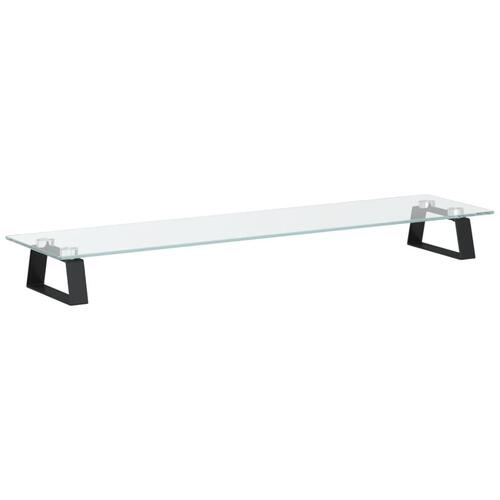 Skærmstander 80x20x8 cm hærdet glas og metal sort
