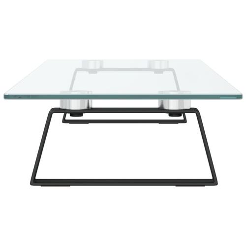 Skærmstander 80x20x8 cm hærdet glas og metal sort