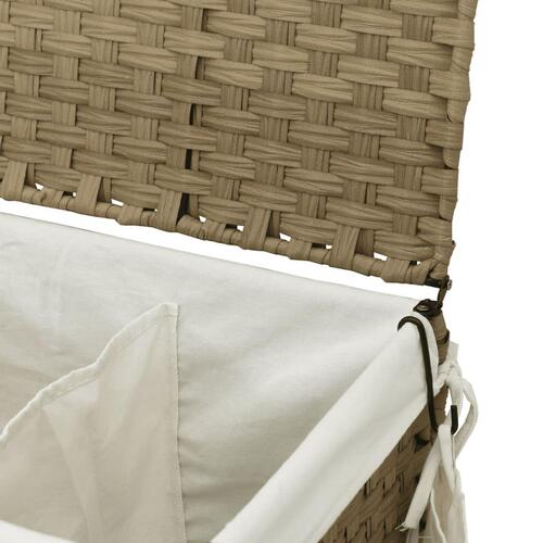 Vasketøjskurv med hjul 60x35x60,5 cm rattan