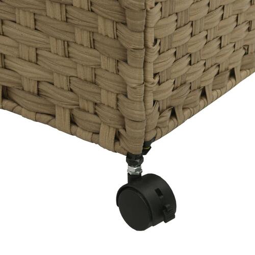 Vasketøjskurv med hjul 60x35x60,5 cm rattan
