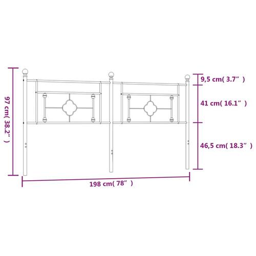 Sengegavl 193 cm metal sort