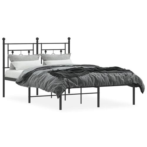 Sengeramme med sengegavl 120x190 cm metal sort