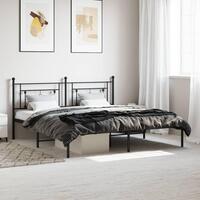 Sengeramme med sengegavl 180x200 cm metal sort