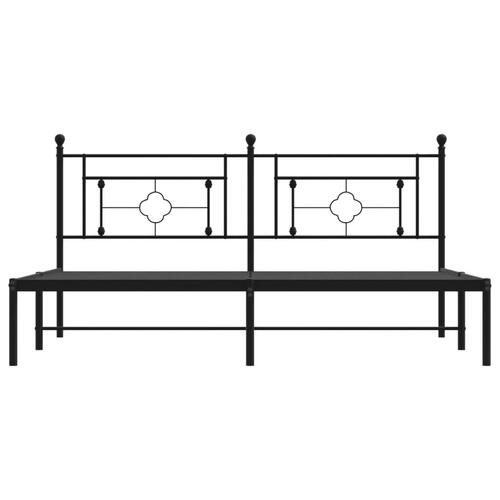 Sengeramme med sengegavl 180x200 cm metal sort
