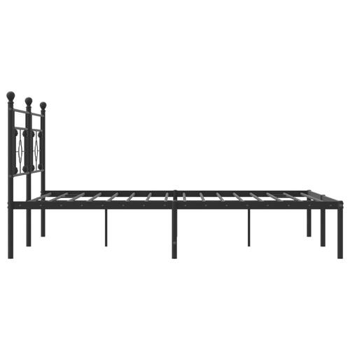Sengeramme med sengegavl 180x200 cm metal sort