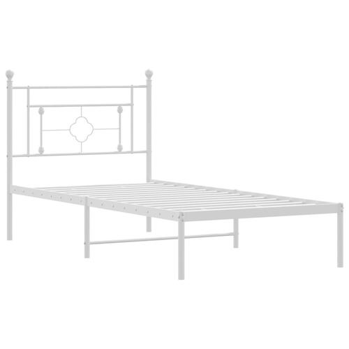 Sengeramme med sengegavl 90x200 cm metal hvid