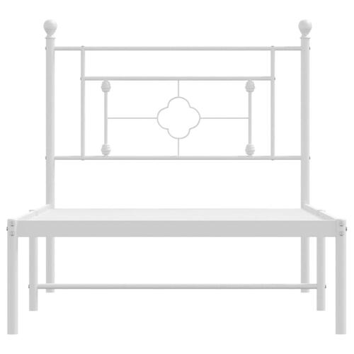 Sengeramme med sengegavl 90x200 cm metal hvid