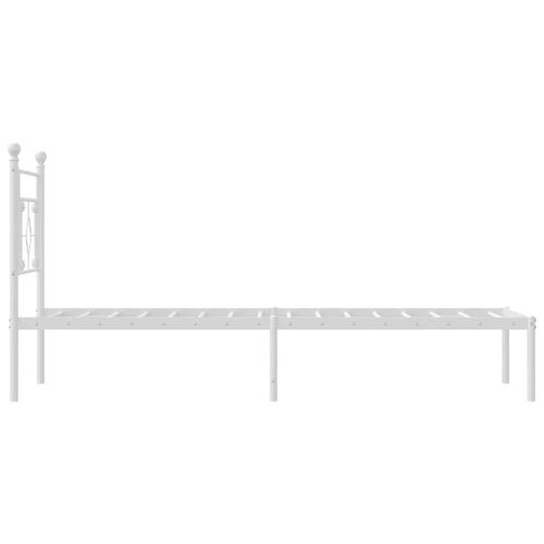 Sengeramme med sengegavl 90x200 cm metal hvid