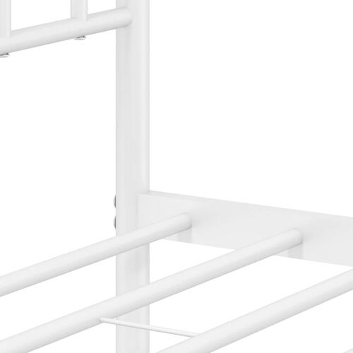 Sengeramme med sengegavl 90x200 cm metal hvid