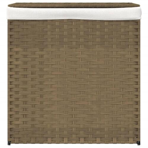 Vasketøjskurv med 2 sektioner 53x35x57 cm polyrattan