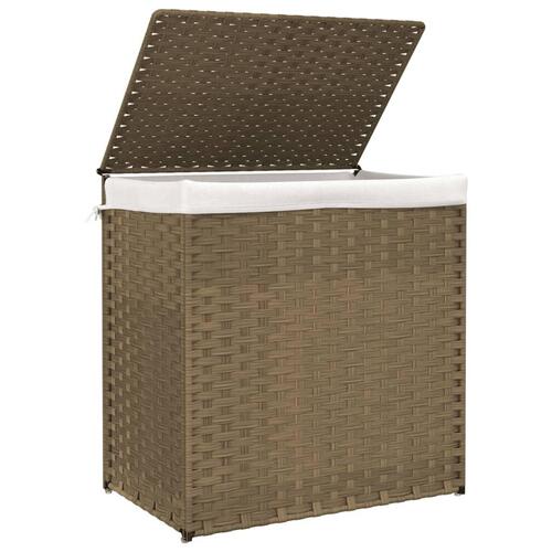 Vasketøjskurv med 2 sektioner 53x35x57 cm polyrattan