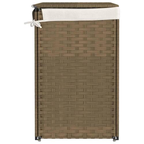 Vasketøjskurv med 2 sektioner 53x35x57 cm polyrattan