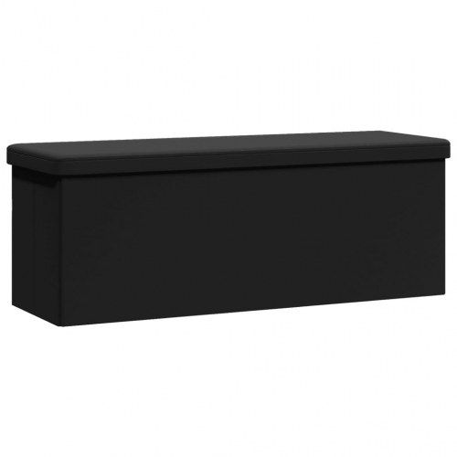 Opbevaringsbænk foldbar i PVC - sort 110 x 38 x 38 cm