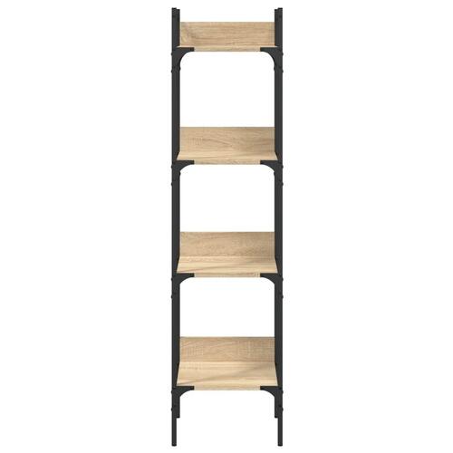 Bogreol med 4 hylder 35x30x138,5 cm konstrueret træ sonoma-eg