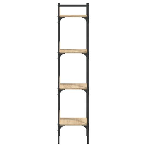 Bogreol med 4 hylder 35x30x138,5 cm konstrueret træ sonoma-eg