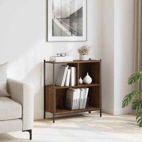Bogreol 72x28x77,5 cm konstrueret træ brun egetræsfarve