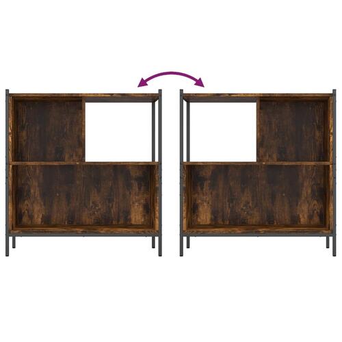Bogreol 72x28x77,5 cm konstrueret træ røget egetræsfarve