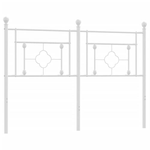 Sengegavl 135 cm metal hvid