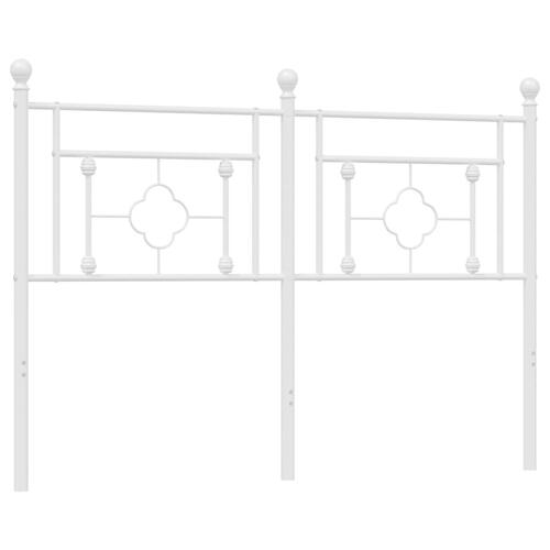 Sengegavl 135 cm metal hvid