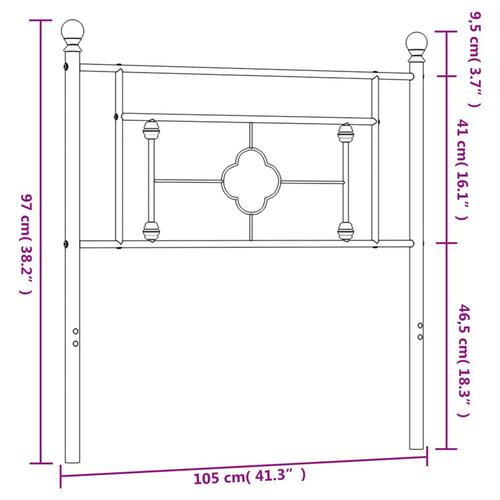Sengegavl 100 cm metal hvid