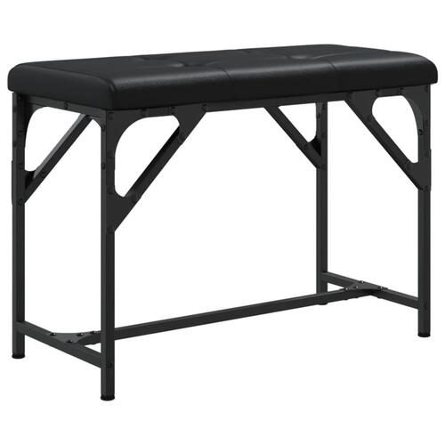 Spisebordsbænk 62x32x45 cm stål og kunstlæder sort