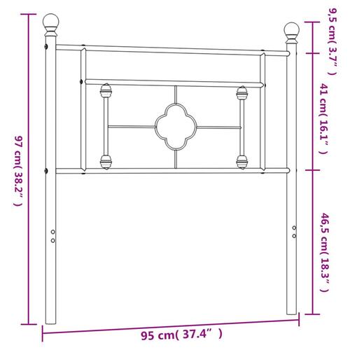 Sengegavl 90 cm metal sort
