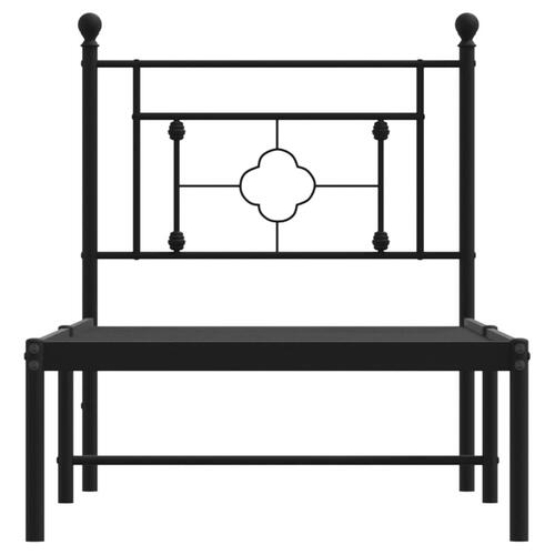 Sengeramme med sengegavl 80x200 cm metal sort