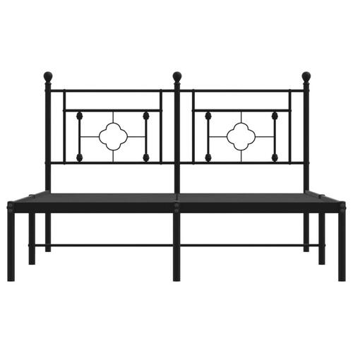 Sengeramme med sengegavl 140x190 cm metal sort