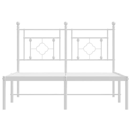 Sengeramme med sengegavl 120x190 cm metal hvid
