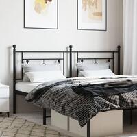 Sengegavl 180 cm metal sort