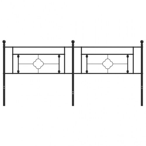 Sengegavl 200 cm metal sort