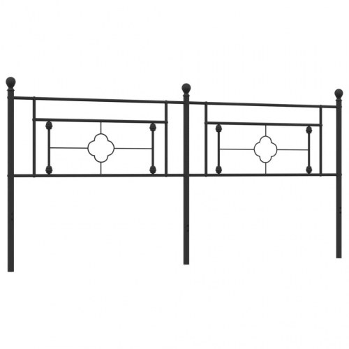 Sengegavl 200 cm metal sort