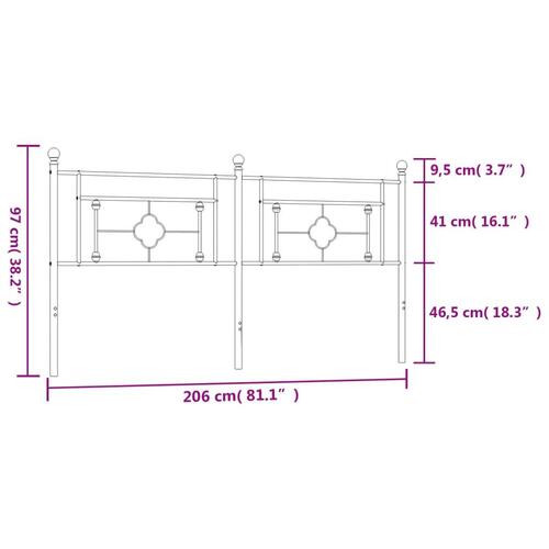 Sengegavl 200 cm metal sort