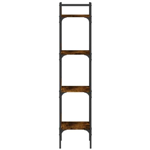 Bogreol med 4 hylder 35x30x138,5 cm konstrueret træ røget eg